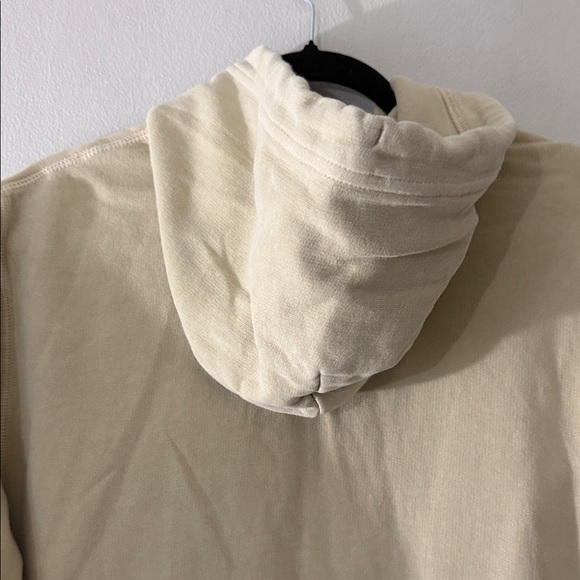American Eagle Super Soft Hoodie Beige Pullover Kangaroo Pocket Cozy - Size L - Picture 6 of 8